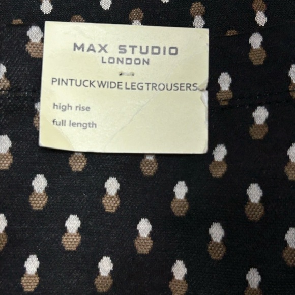 Max Studio London Pintuck Wide Leg Trouser High Rise Full Length Size XS NWT - Picture 6 of 8